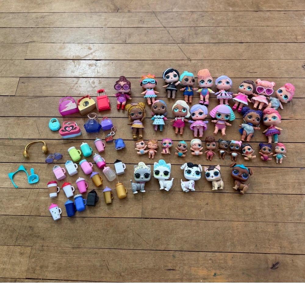 L.O.L. Surprise! Doll Figures Babies Accessories Pets Lot of 64 Items